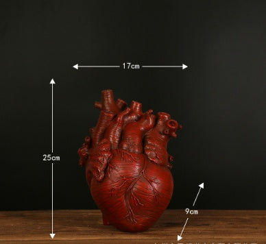 Resin Heart-Shaped Decorative Ornament, resin ornament, heart figurine and shelf decor