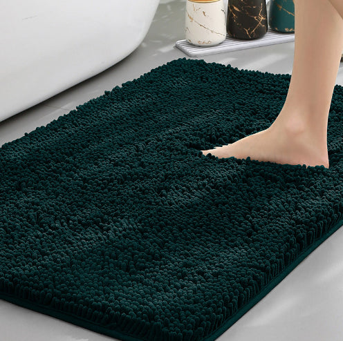Solid-Color Polyester Bathroom Floor Mat, bath mat and bathroom rug