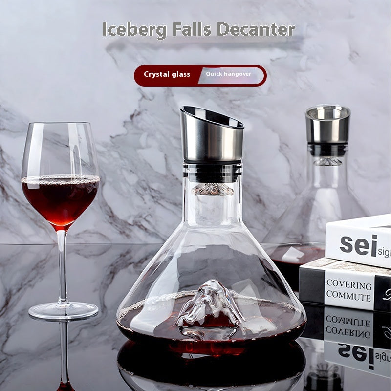 Glass Wine Decanter with Sculptural Base Options, wine carafe and barware