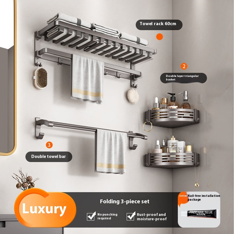 Gun Gray Bathroom Towel Rack and Accessory Options, towel bar, bathroom shelf and towel holder