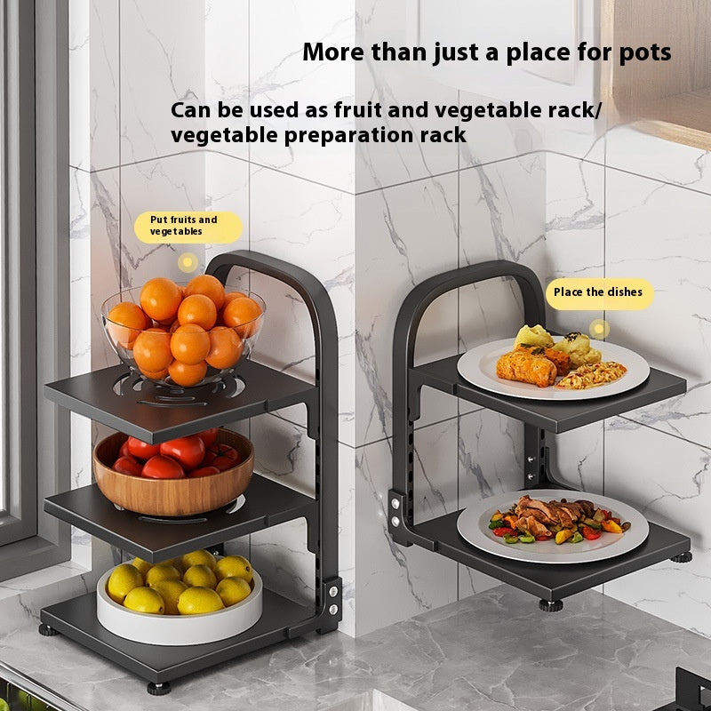 Carbon Steel Countertop Pot Rack, pot organizer, pan rack and cookware stand
