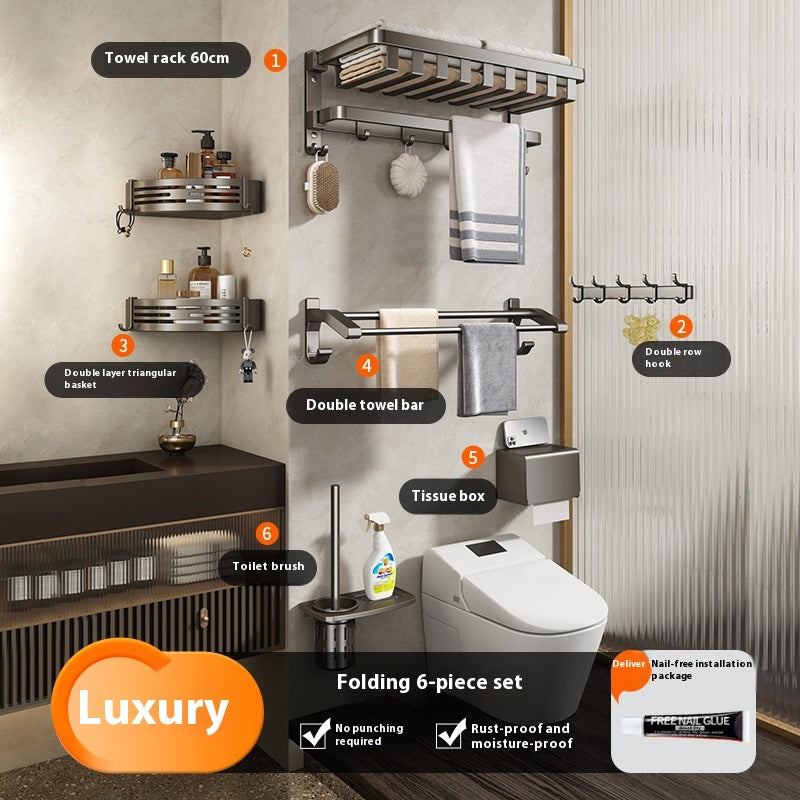 Gun Gray Bathroom Towel Rack and Accessory Options, towel bar, bathroom shelf and towel holder