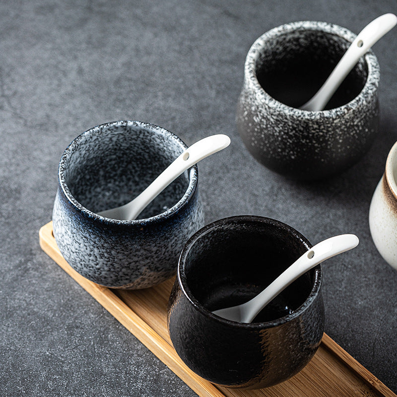 Ceramic Seasoning Jar and Wooden Tray Options, spice jar and condiment jar