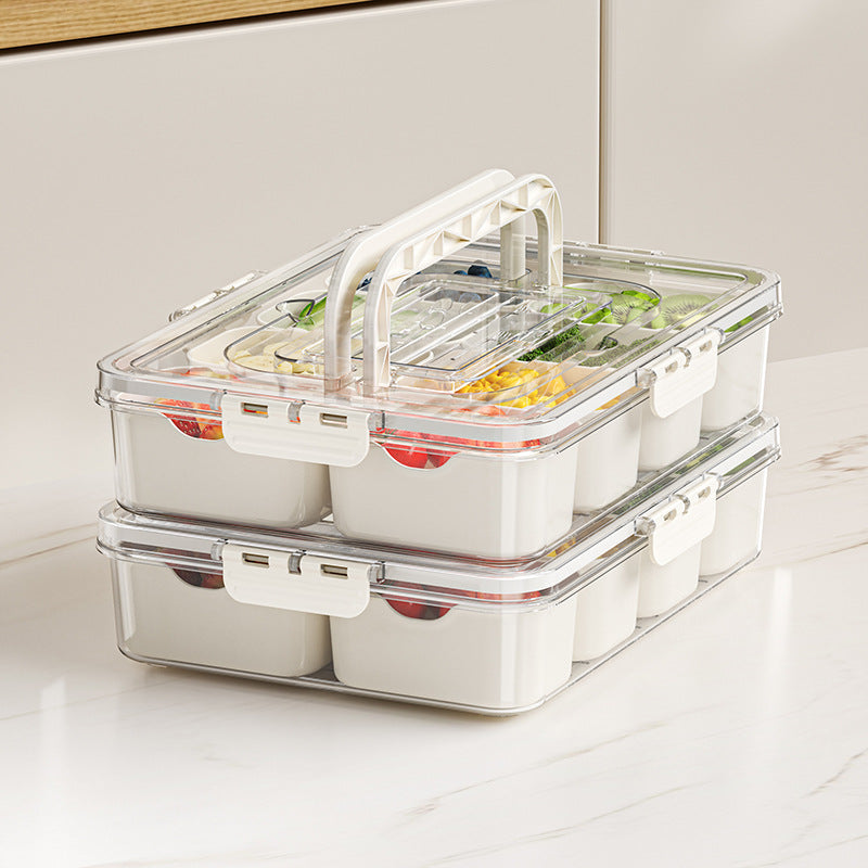 Eight-Compartment Snack Serving Tray with Lid, snack tray, divided serving tray and appetizer platter