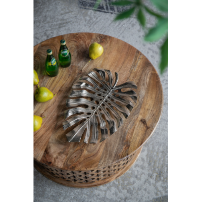 Gold Aluminum Monstera Leaf Wall Decor, product photo 9
