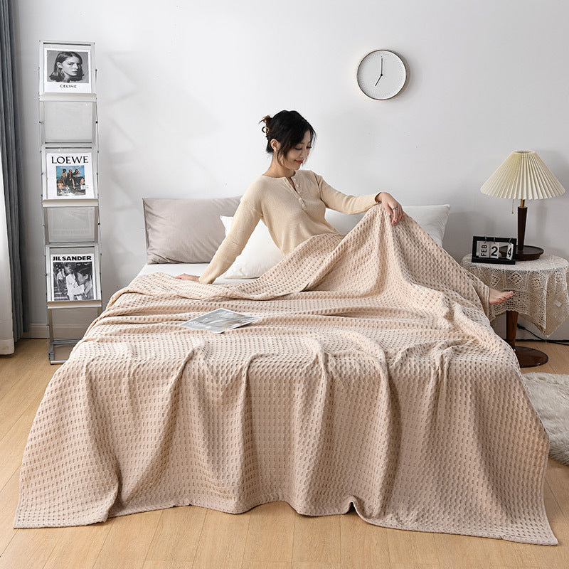 Waffle-Texture Sofa Throw Blanket, sofa blanket and waffle blanket