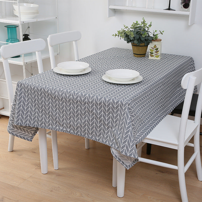 Geometric Tablecloth in Gray or Yellow, table cover, dining tablecloth and party tablecloth