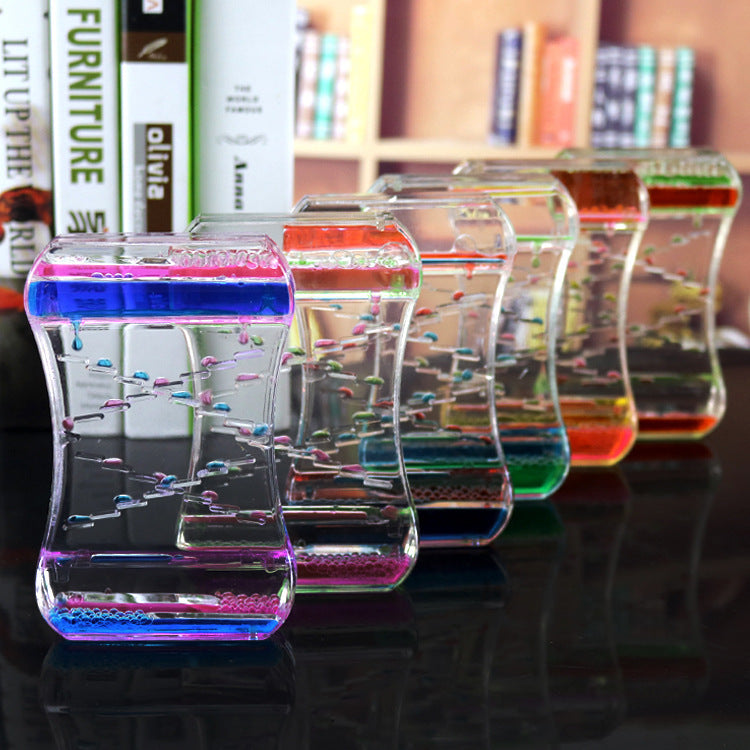 Colorful Liquid-Motion Hourglass Desk Ornament, liquid timer and motion timer