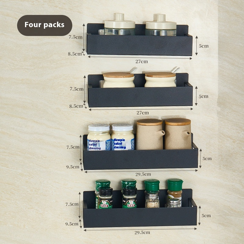 Carbon Steel Kitchen Storage Rack Options, spice rack, seasoning shelf and kitchen organizer