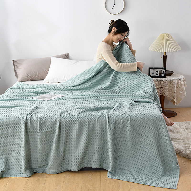 Waffle-Texture Sofa Throw Blanket, sofa blanket and waffle blanket