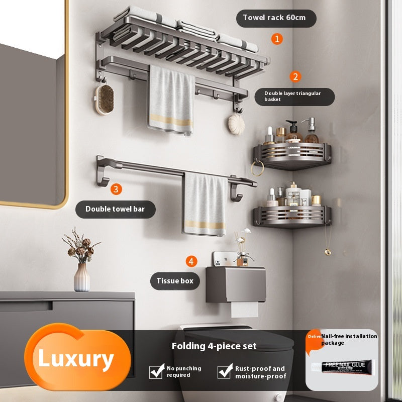 Gun Gray Bathroom Towel Rack and Accessory Options, towel bar, bathroom shelf and towel holder