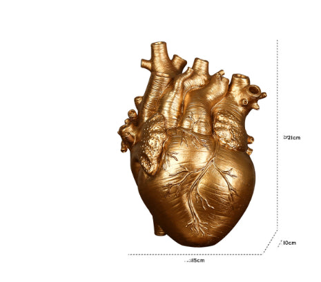 Resin Heart-Shaped Decorative Ornament, resin ornament, heart figurine and shelf decor
