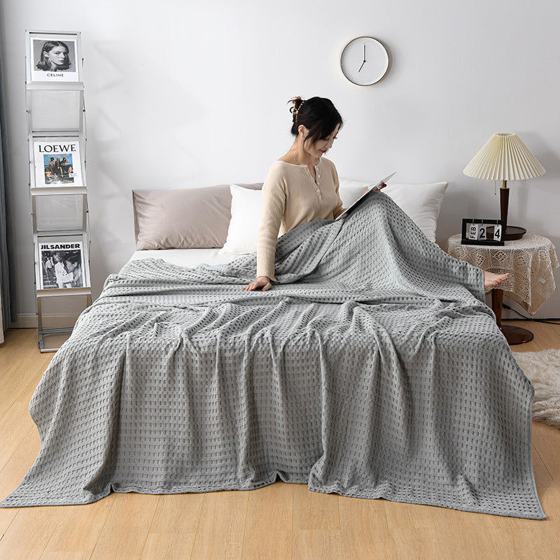Waffle-Texture Sofa Throw Blanket, sofa blanket and waffle blanket