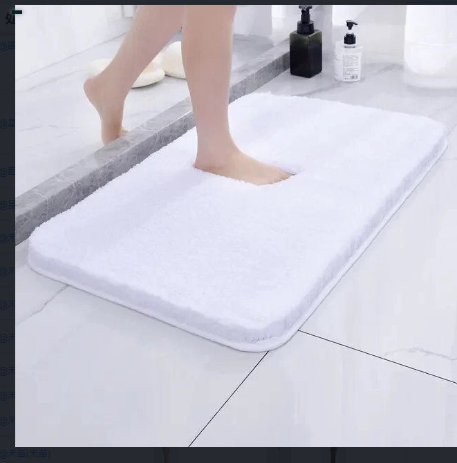 Solid-Color Polyester Bathroom Floor Mat, bath mat and bathroom rug