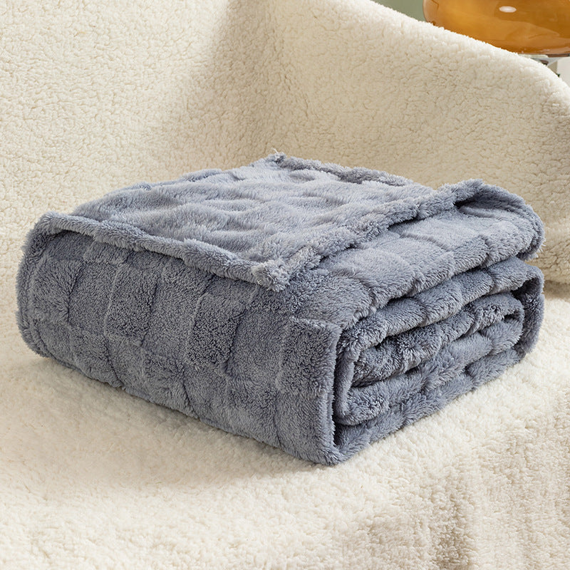 Checkered Jacquard Polyester Throw Blanket, checkered blanket and sofa throw