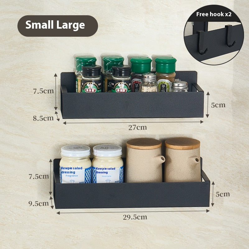 Carbon Steel Kitchen Storage Rack Options, spice rack, seasoning shelf and kitchen organizer