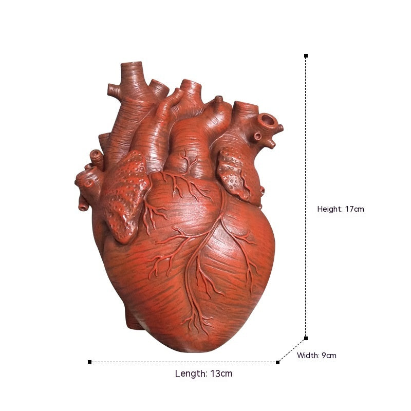 Resin Heart-Shaped Decorative Ornament, resin ornament, heart figurine and shelf decor