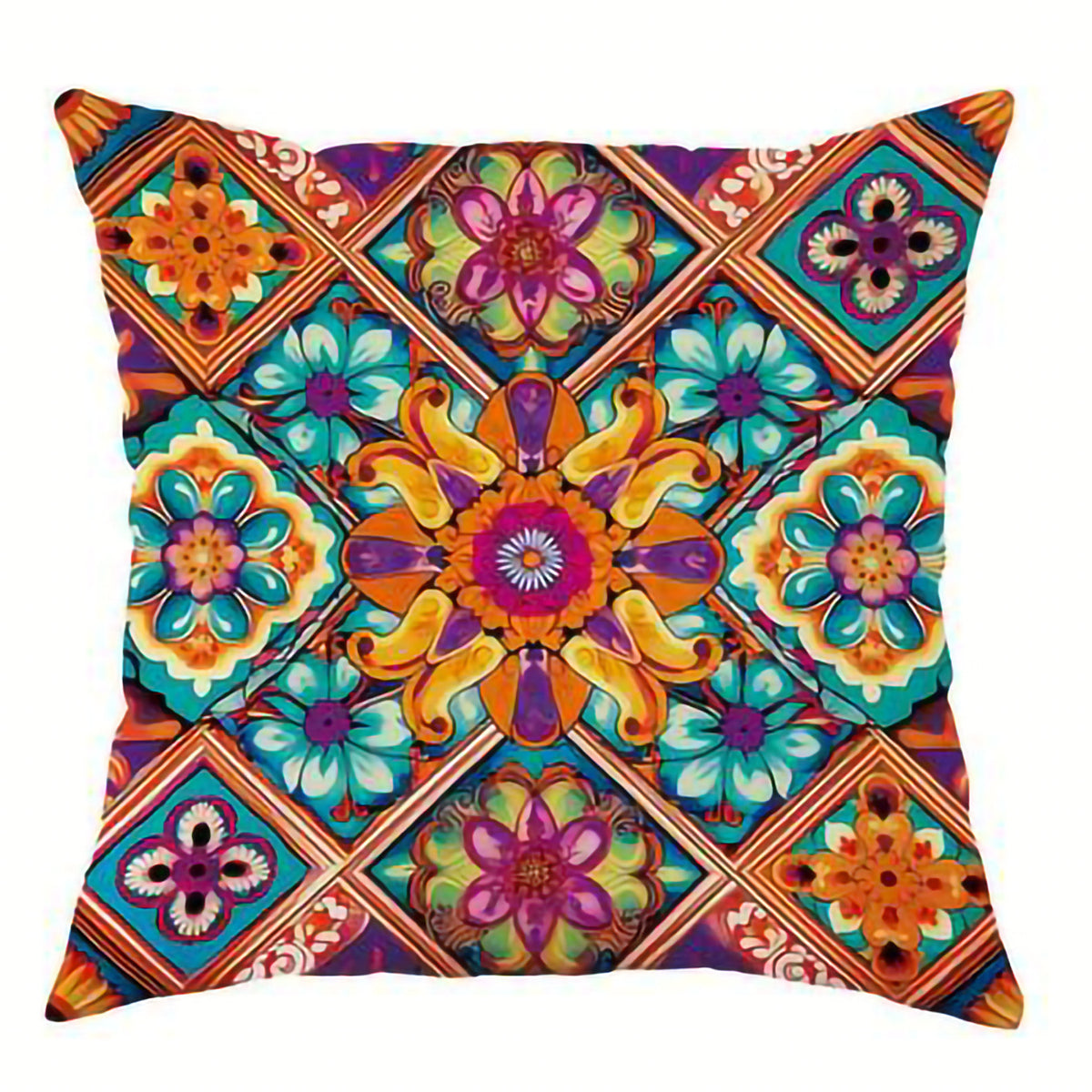 Bohemian Geometric Printed Pillow Cover, throw pillow cover, cushion cover and boho pillowcase