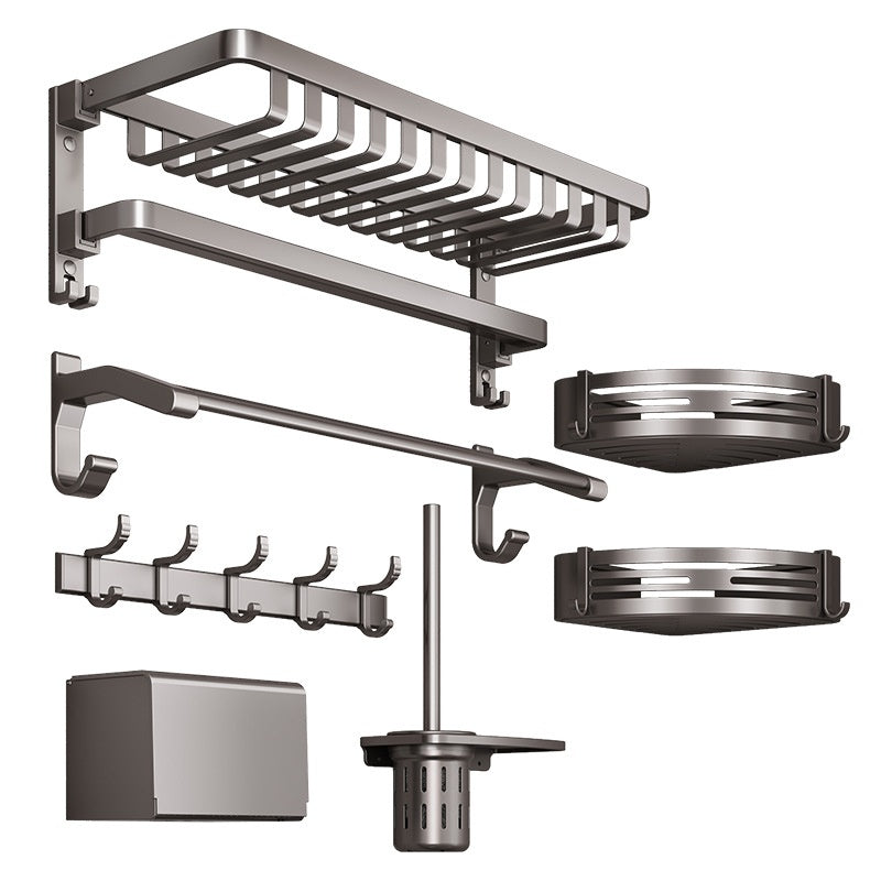 Gun Gray Bathroom Towel Rack and Accessory Options, towel bar, bathroom shelf and towel holder