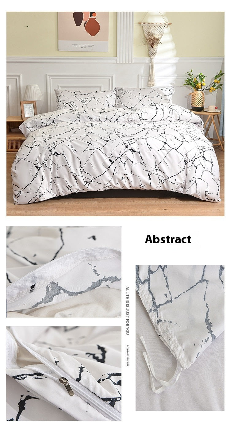 Geometric Brushed Duvet Cover, comforter cover and quilt cover