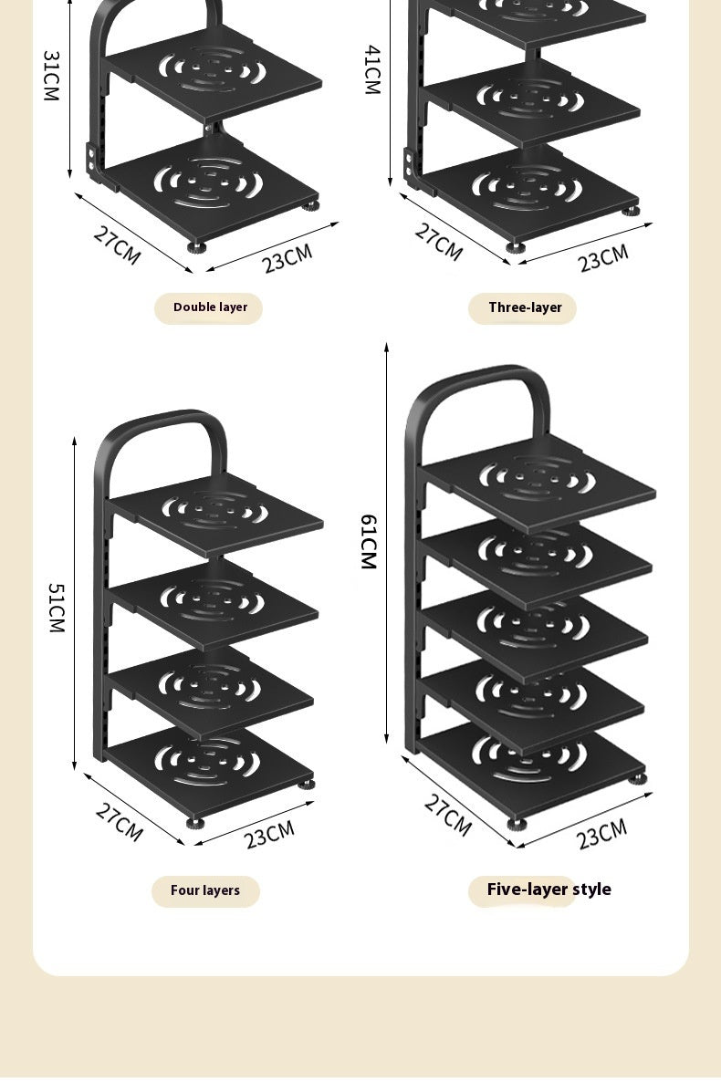 Carbon Steel Countertop Pot Rack, pot organizer, pan rack and cookware stand