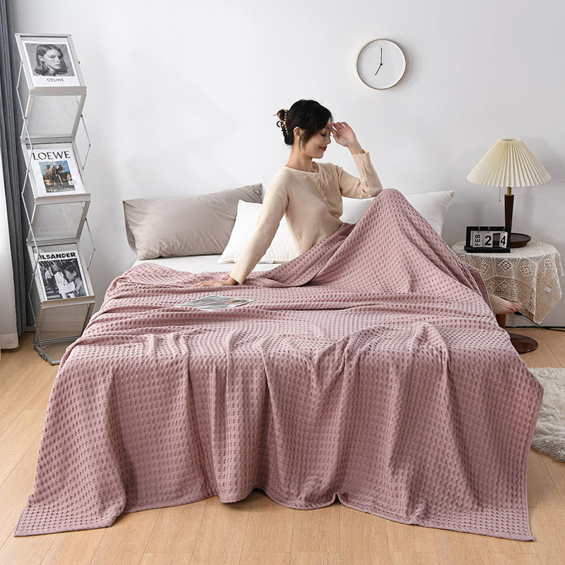 Waffle-Texture Sofa Throw Blanket, sofa blanket and waffle blanket