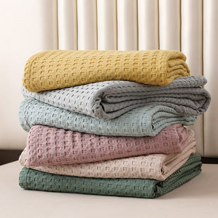 Waffle-Texture Sofa Throw Blanket, sofa blanket and waffle blanket