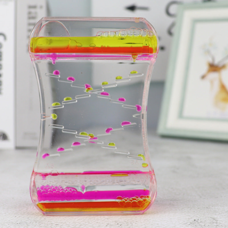 Colorful Liquid-Motion Hourglass Desk Ornament, liquid timer and motion timer
