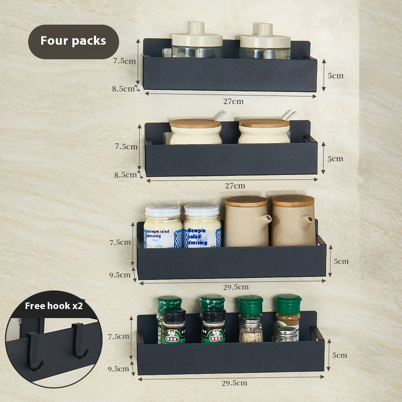 Carbon Steel Kitchen Storage Rack Options, spice rack, seasoning shelf and kitchen organizer
