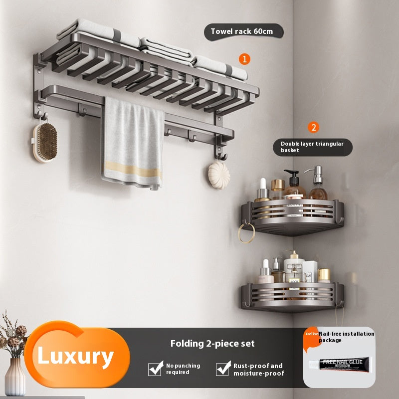 Gun Gray Bathroom Towel Rack and Accessory Options, towel bar, bathroom shelf and towel holder