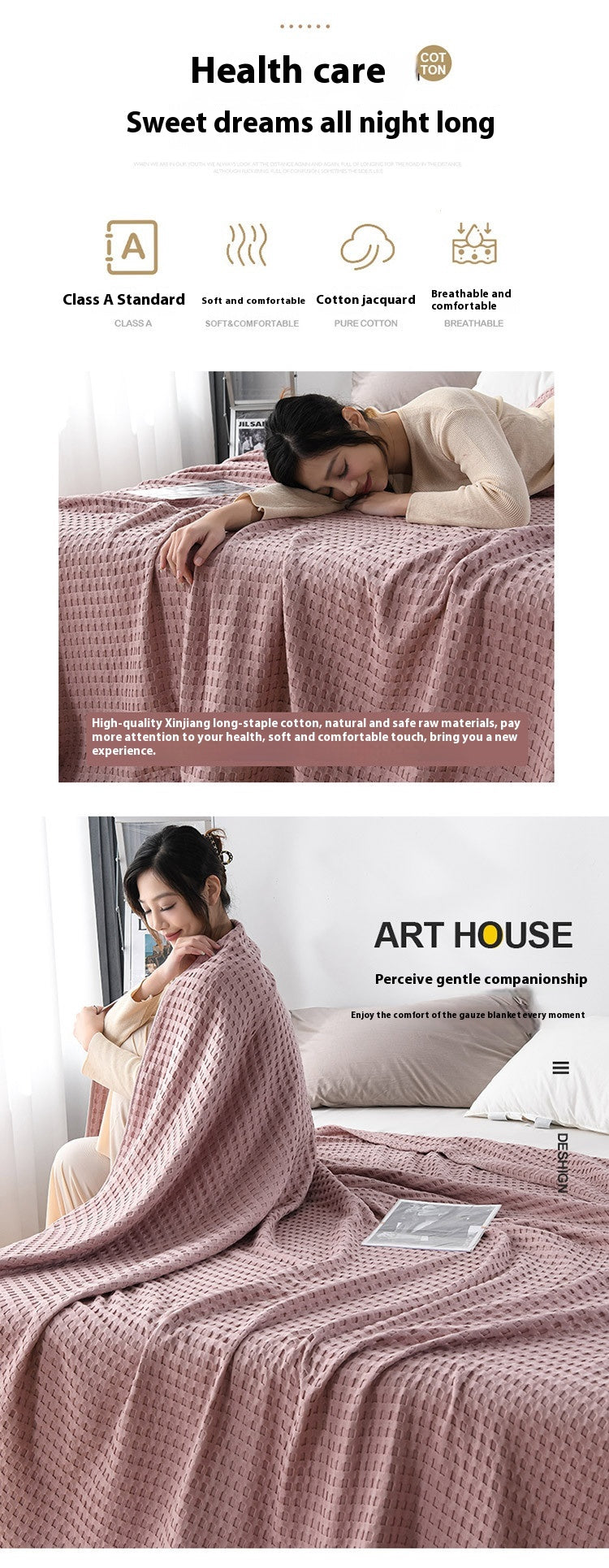 Waffle-Texture Sofa Throw Blanket, sofa blanket and waffle blanket
