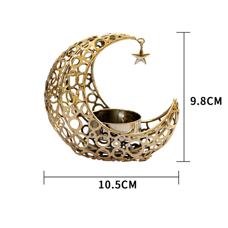 Crescent Moon Metal Candle Holder, moon candlestick and table decor