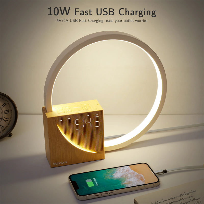 Touch Bedside Lamp with Alarm Clock and Nature Sounds, alarm clock lamp and touch lamp