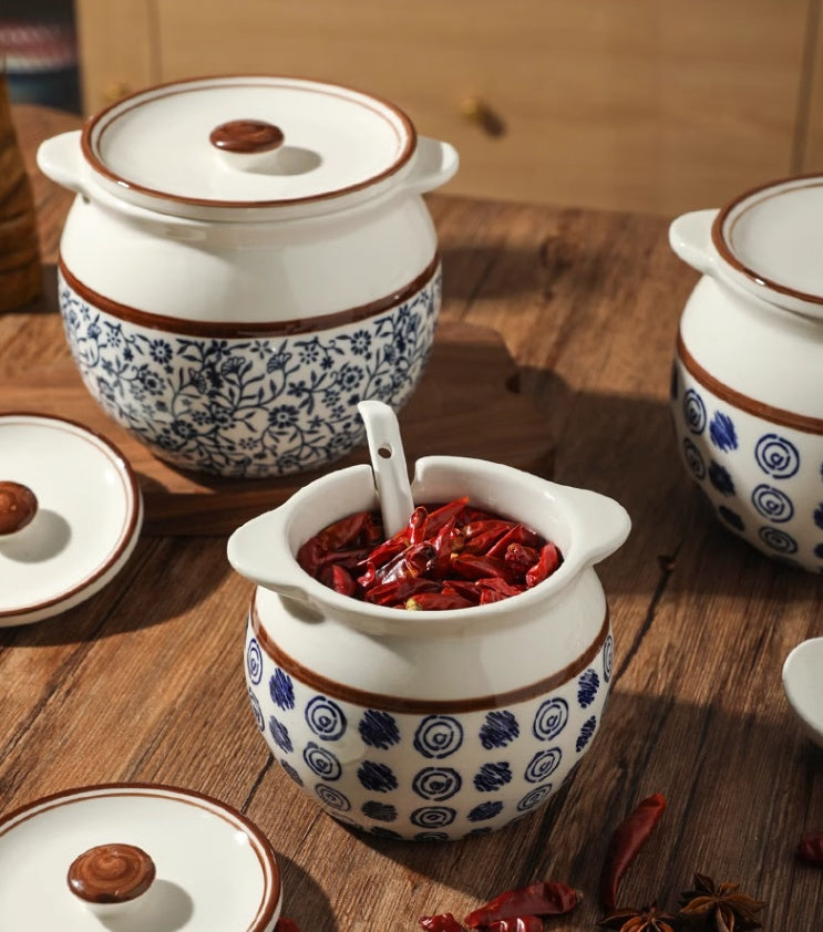 Ceramic Kitchen Seasoning Jar with Lid, spice jar, canister and condiment jar