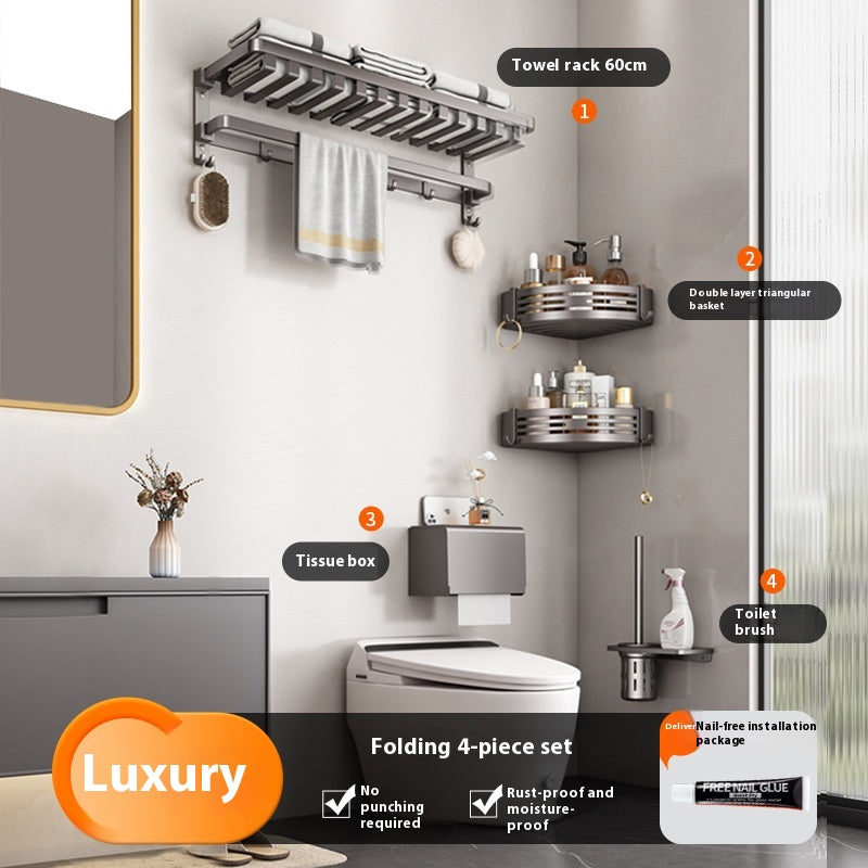 Gun Gray Bathroom Towel Rack and Accessory Options, towel bar, bathroom shelf and towel holder