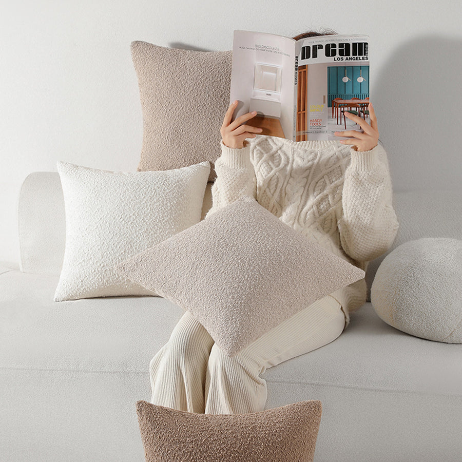 Solid-Color Chenille Pillow Cover, throw pillow cover, cushion cover and chenille pillowcase