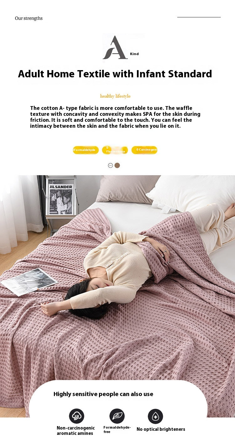 Waffle-Texture Sofa Throw Blanket, sofa blanket and waffle blanket