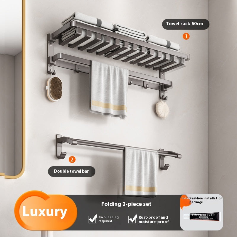 Gun Gray Bathroom Towel Rack and Accessory Options, towel bar, bathroom shelf and towel holder