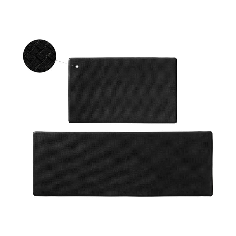 Black PVC Kitchen Floor Mats — 2-Piece Set, kitchen rug, sink mat and standing mat