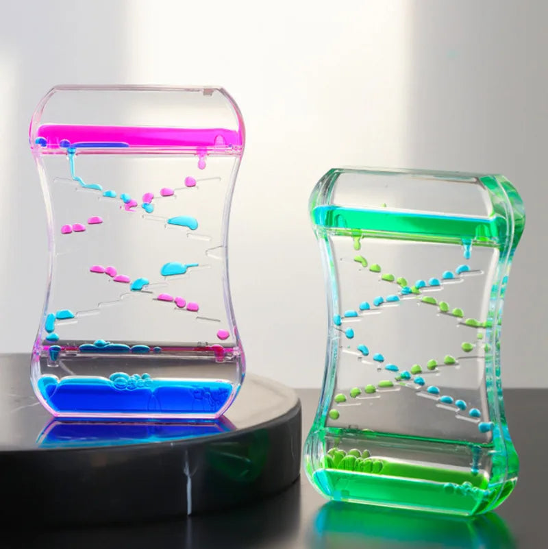 Colorful Liquid-Motion Hourglass Desk Ornament, liquid timer and motion timer