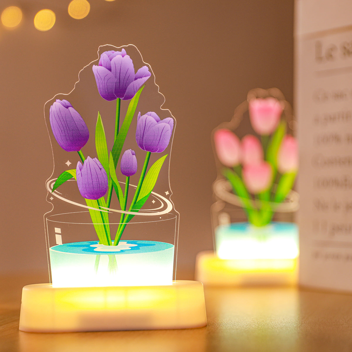 Tulip Accent Night Light with Warm White Light, flower night light, bedside lamp and accent lamp