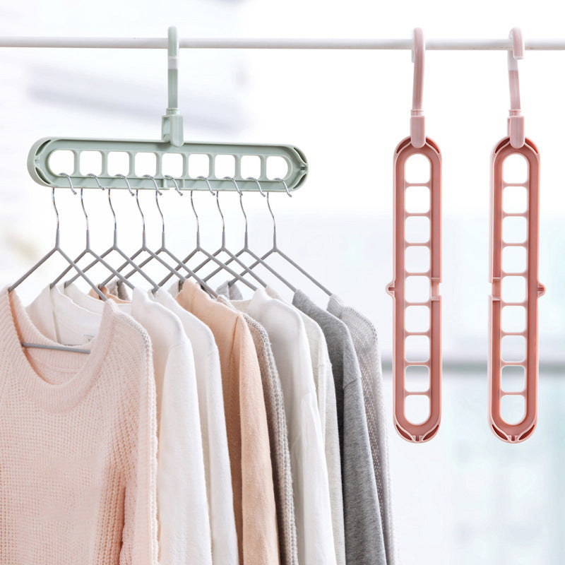 9-Hole Folding Clothes Hanger Organizer, hanger stacker, closet organizer and clothes hanger holder