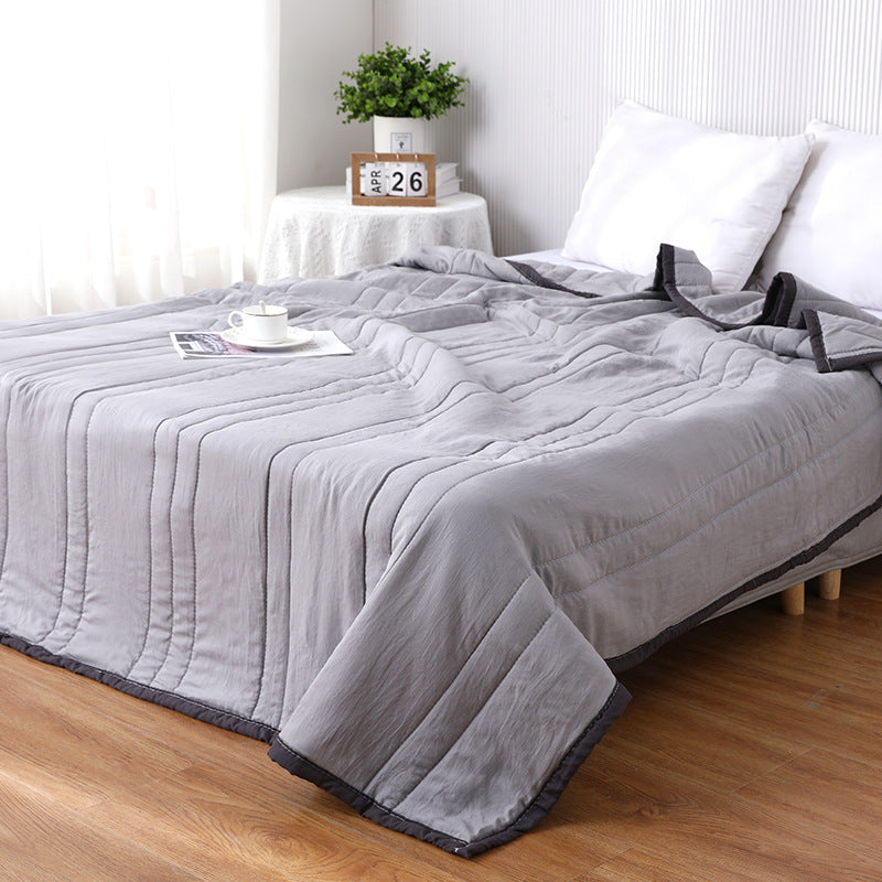Solid-Color Cotton Summer Quilt, summer blanket and bed cover