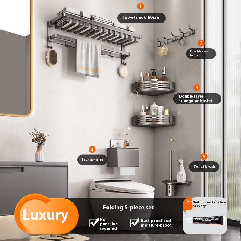Gun Gray Bathroom Towel Rack and Accessory Options, towel bar, bathroom shelf and towel holder