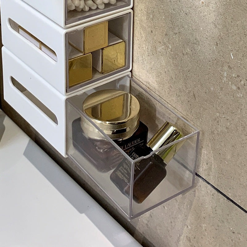 White Wall-Mounted Bathroom Storage Box, bathroom organizer and wall shelf