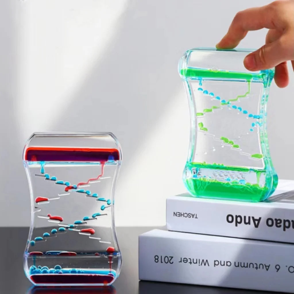 Colorful Liquid-Motion Hourglass Desk Ornament, liquid timer and motion timer