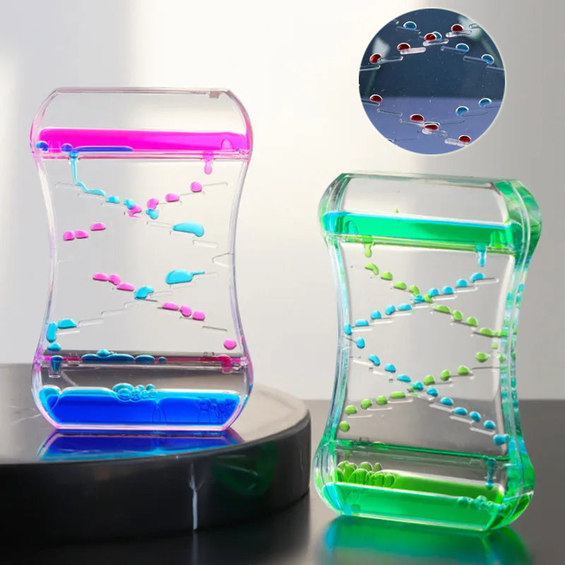 Colorful Liquid-Motion Hourglass Desk Ornament, liquid timer and motion timer