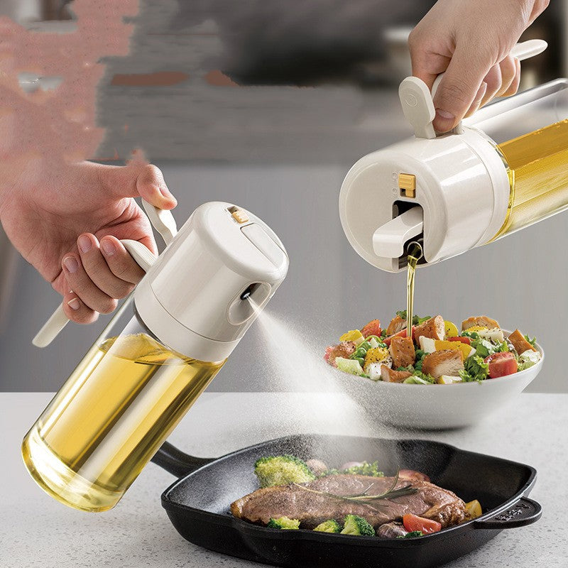 2-in-1 Glass Oil Sprayer and Dispenser, oil bottle, cooking oil sprayer and kitchen dispenser