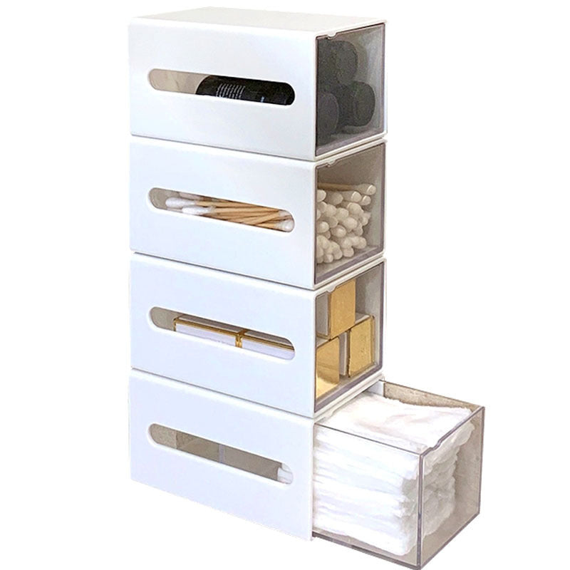 White Wall-Mounted Bathroom Storage Box, bathroom organizer and wall shelf