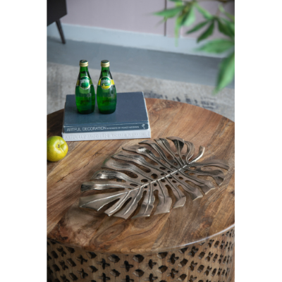Gold Aluminum Monstera Leaf Wall Decor, product photo 6